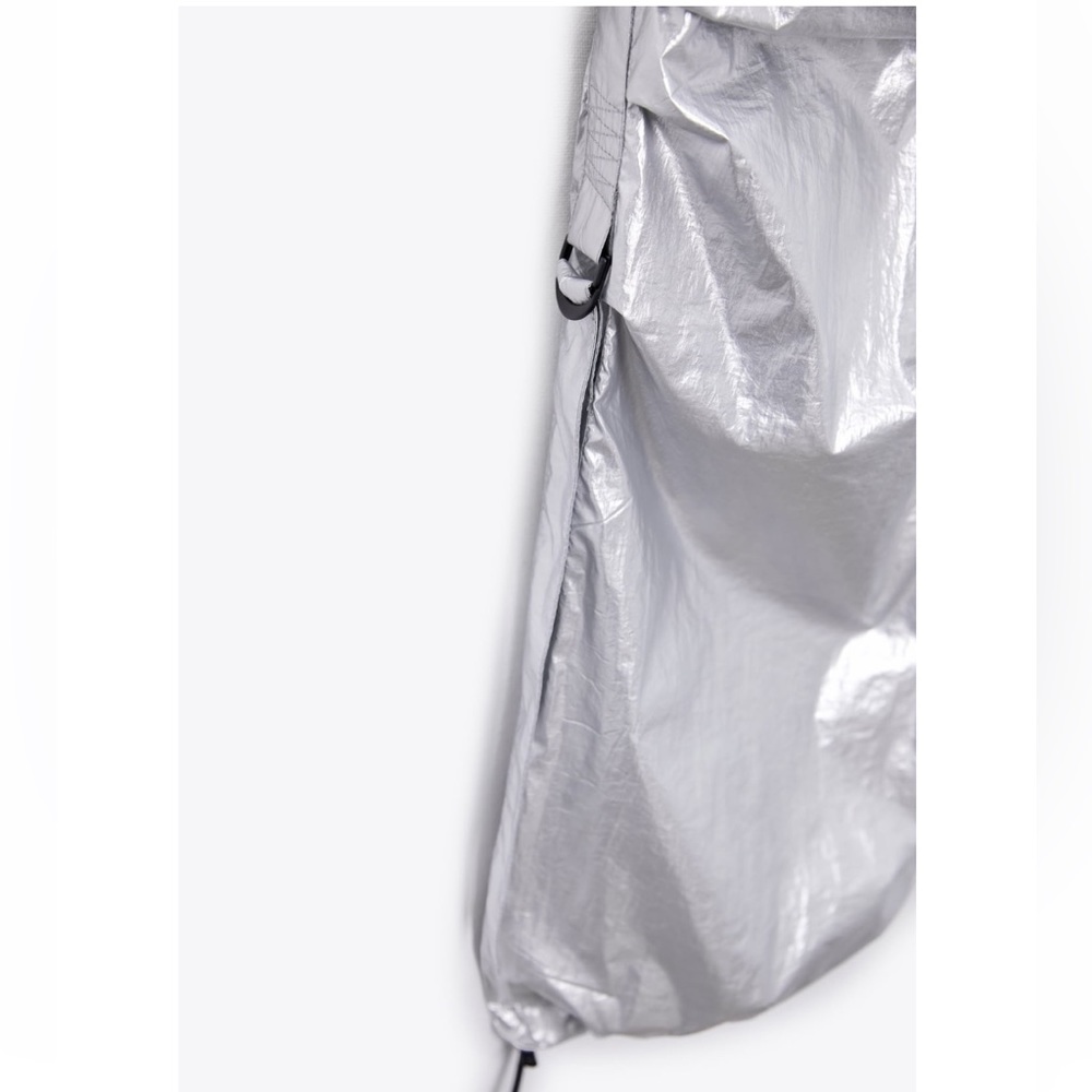 NWT Zara shiny cargo pants silver - Picture 4 of 5